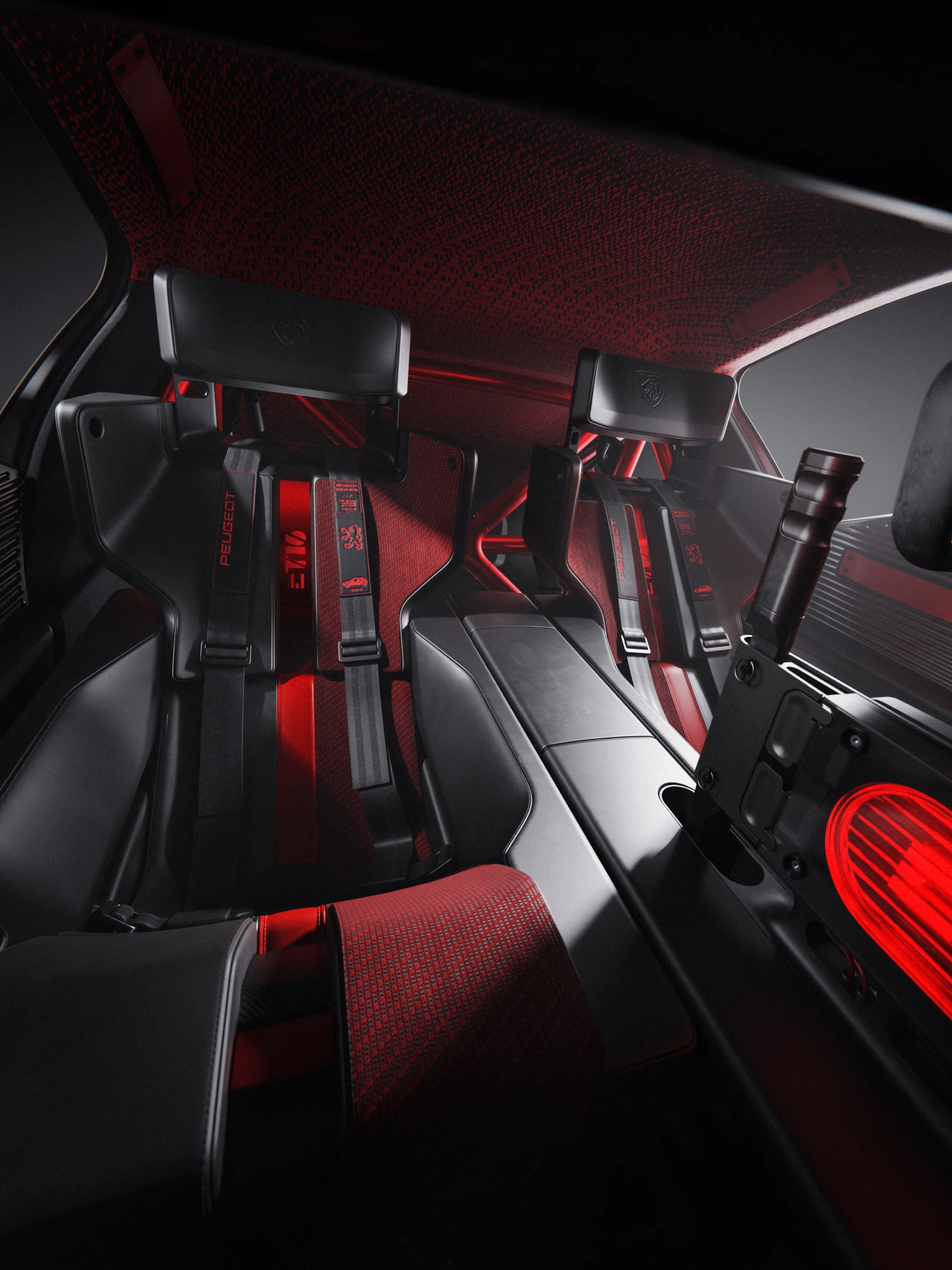 PEUGEOT E-T16 Concept met tweekleurige kuipstoelen met carbon schaal