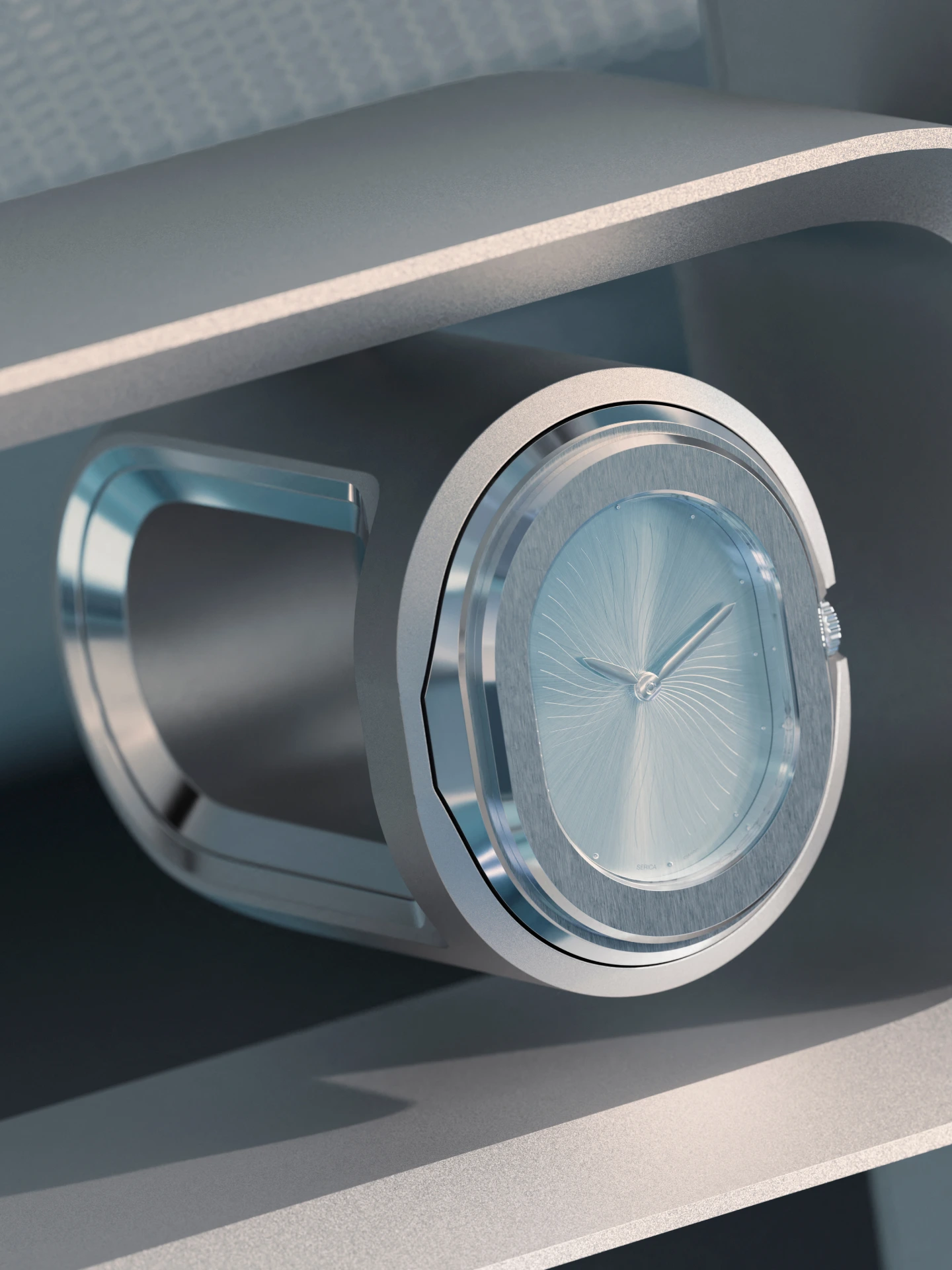 SERICA-horloge geïntegreerd in het dashboard van de PEUGEOT RCZ Vision