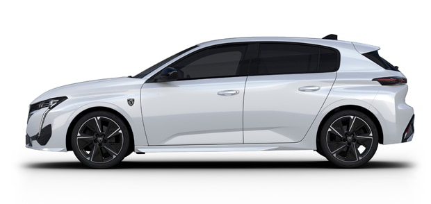 side view of green Peugeot 308 PHEV