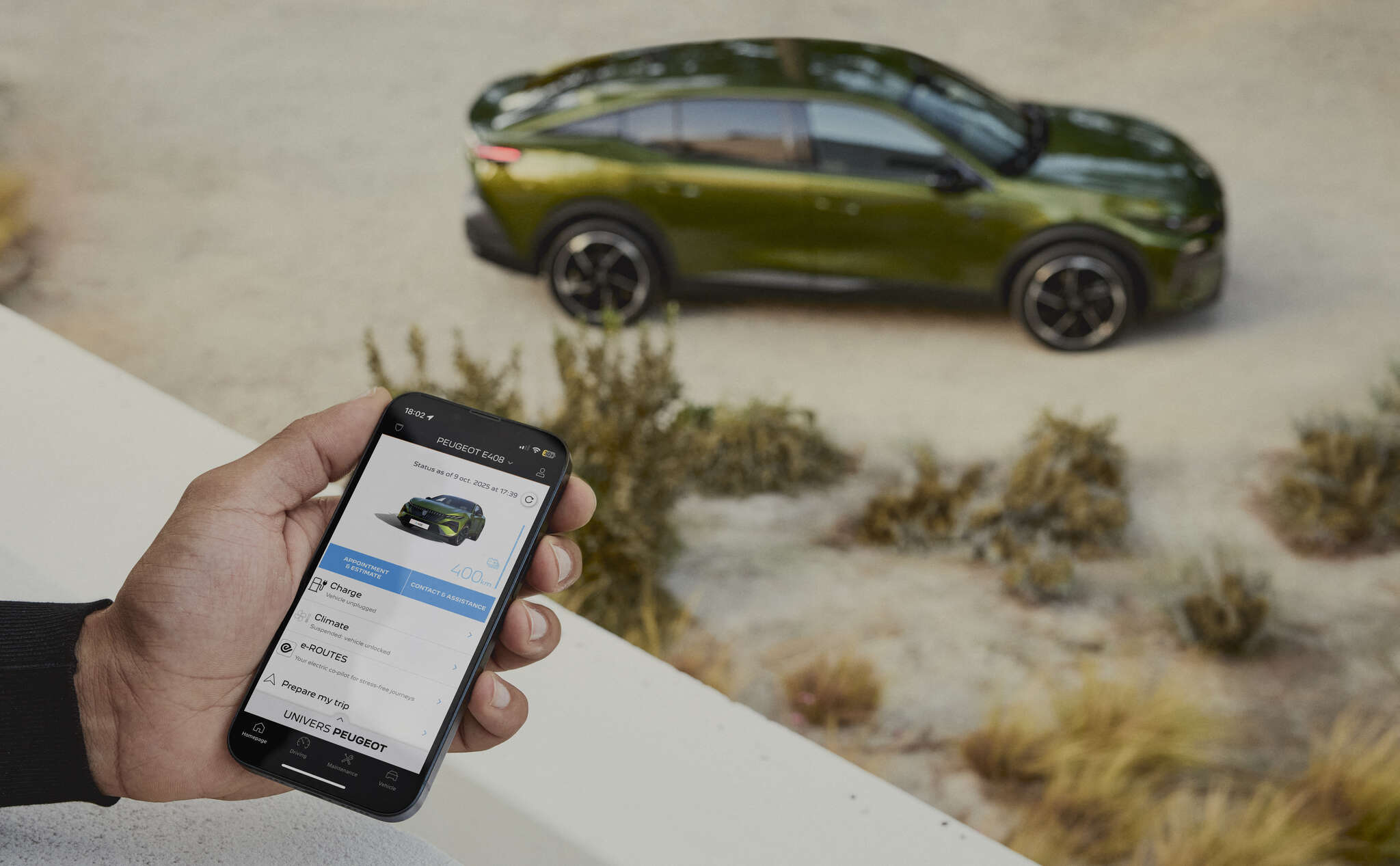 Peugeot e408 and app