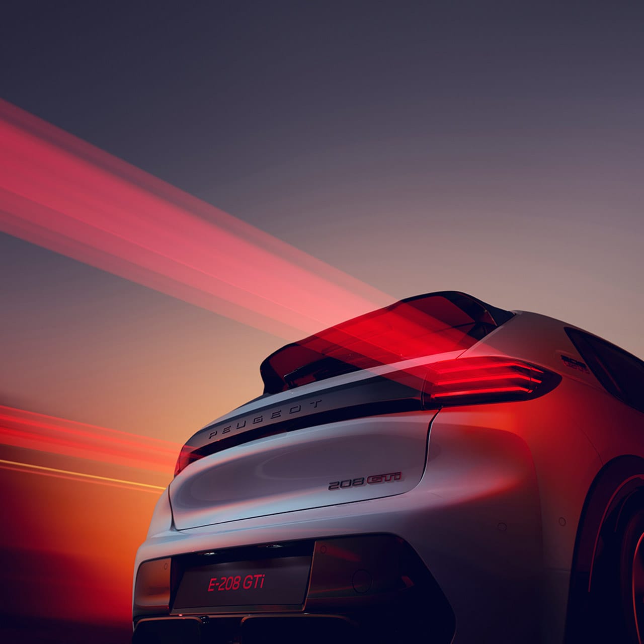 Nieuwe PEUGEOT E‑208 GTi – achterzijde