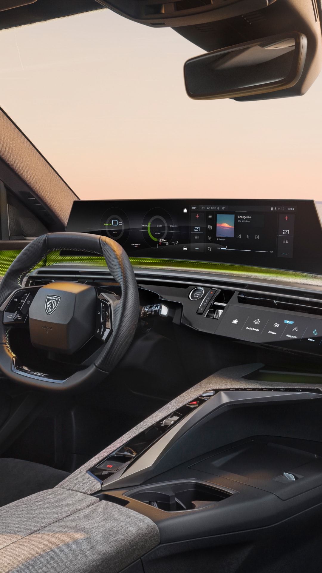 De PEUGEOT Panoramic i-Cockpit® van de 5008 Hybrid