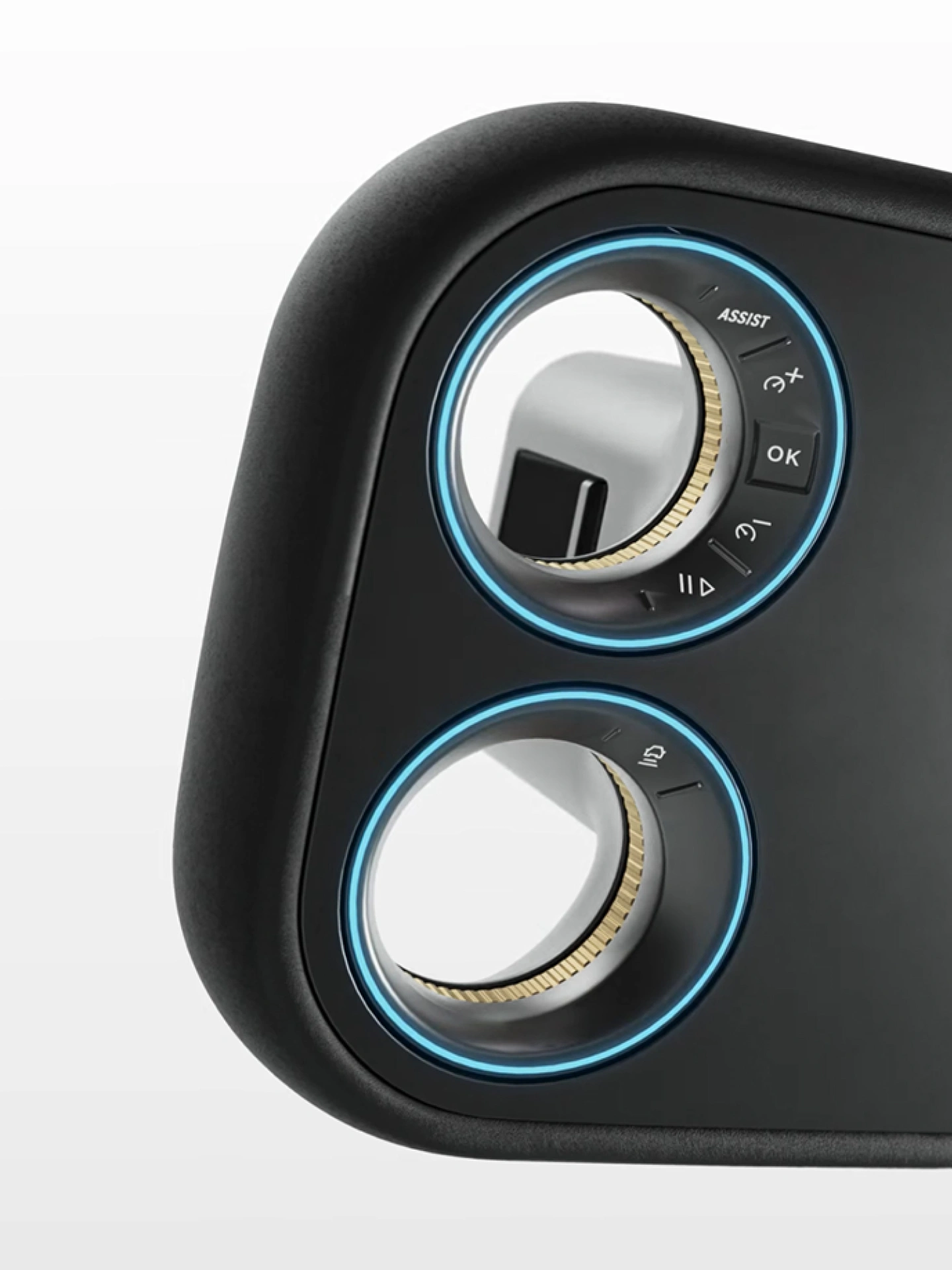 Peugeot Hypersquare®, vier symmetrische ringen waarin de belangrijkste functies zijn geïntegreerd