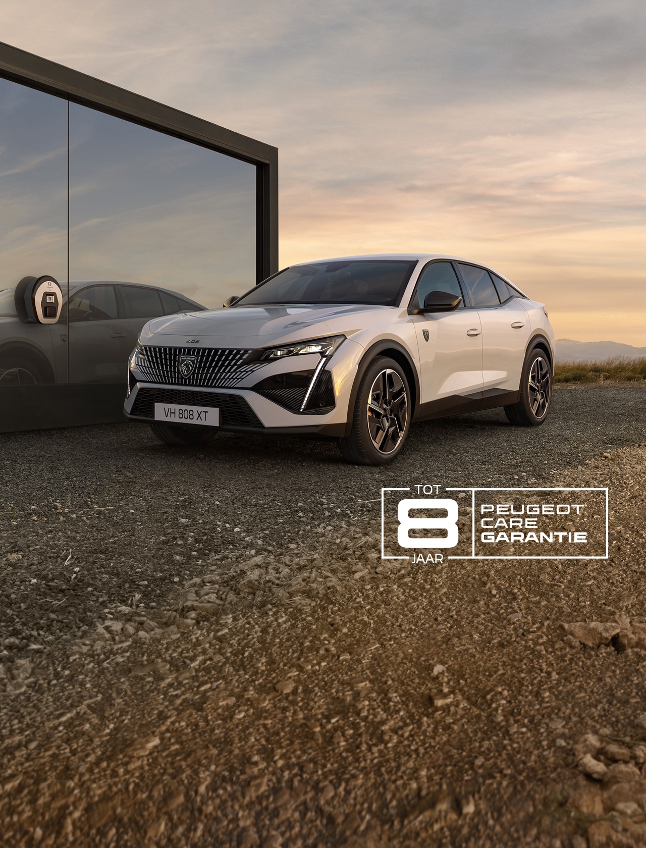 PEUGEOT E-408 100% elektrisch vooraanzicht